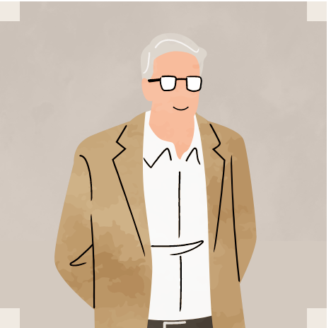 年配の男性のイラスト