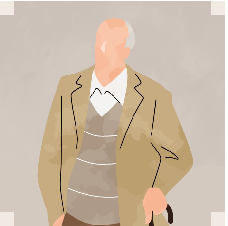 年配の男性のイラスト